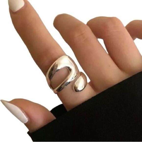 The Whitney Silver 925 adjustable modern statement ring - Picture 1 of 13
